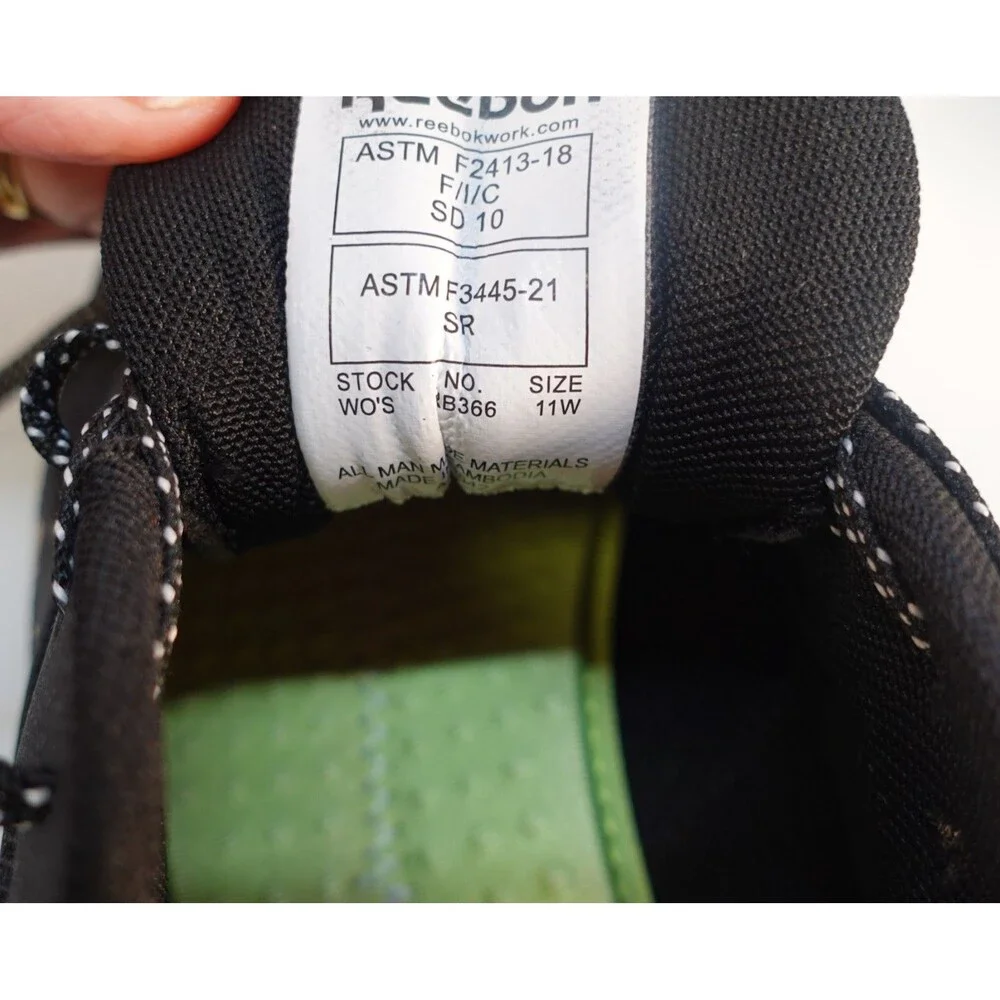 Reebok Work Nanoflex TR Black Composite Toe Safety Shoes Camo Womens Size 11W